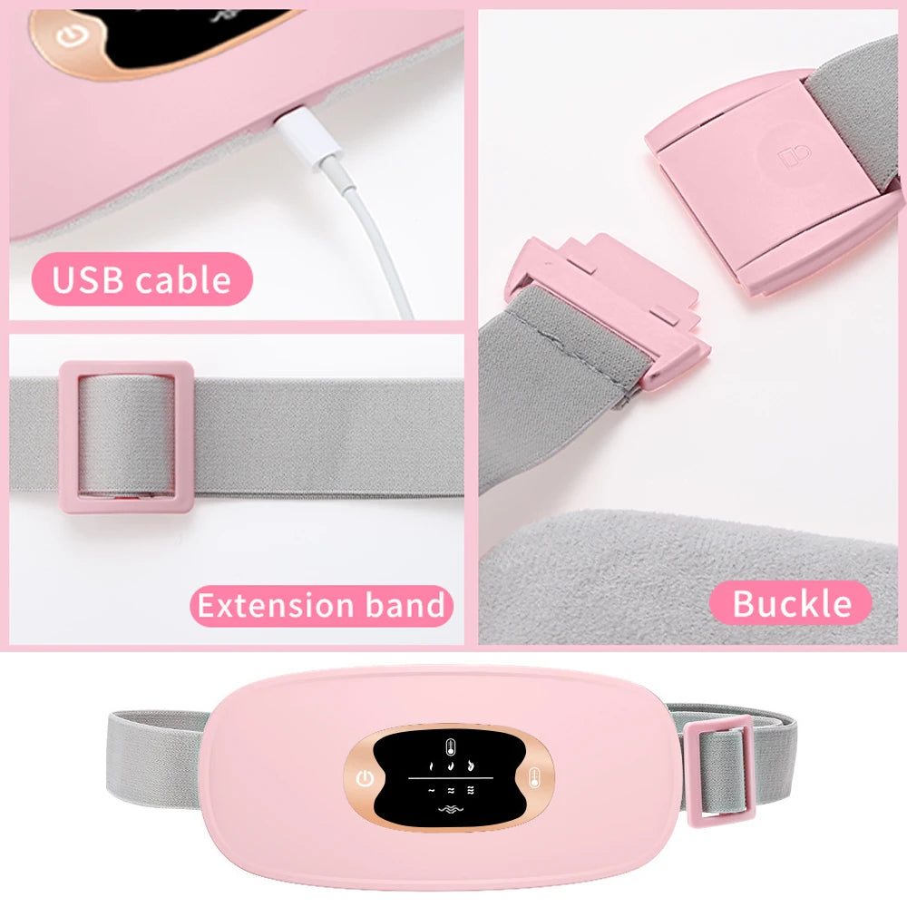 Warm Uterine Belt Girls and Ladies' Three-speed Hot Compress Massager Abdomen Waist Relieve Menstrual Pain USB Charging