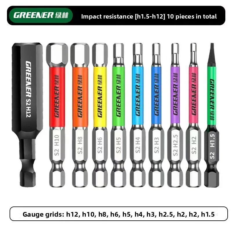 Hexagon socket Bit set Impact Drill Bits, Hex Head Tungsten Steel Screwdriver Bits Suit 1/4 Inch Hexagonal Shank