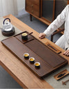 Tea Tray Household Solid Wood Tea Brewing Table Light Luxury High-End Tea Tray Kung Fu Tea Set Office Desk Wooden Tray