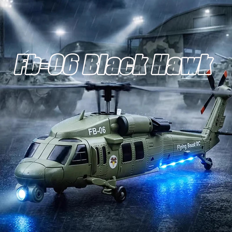 FB06 Black Hawk Remote Control Helicopter 4 Channel Optical Flow Positioning Simulation Model