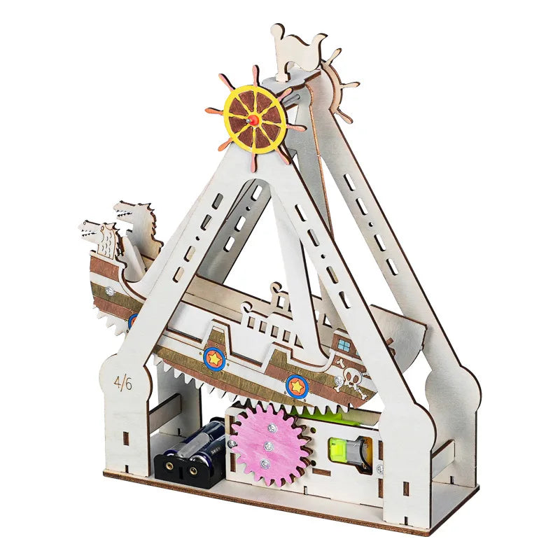 DIY Science Toys Wooden Puzzle Assembled Model Aviation Satellite Fan Solar Energy Science Discovery STEAM Education