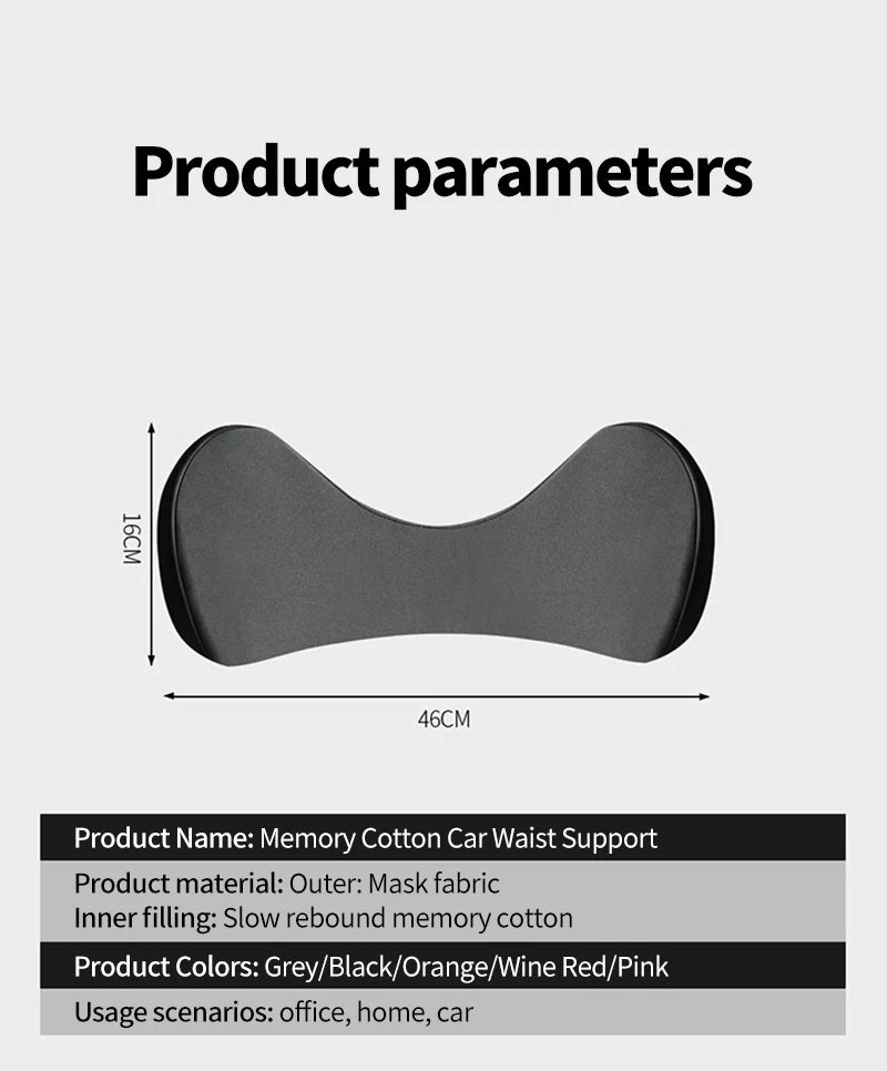 Multi-purpose Back Cushion Lumbar Support Pillow Memory Foam Relieve Pain Lumbar Back Support Cushion for Office Chair Car Seat
