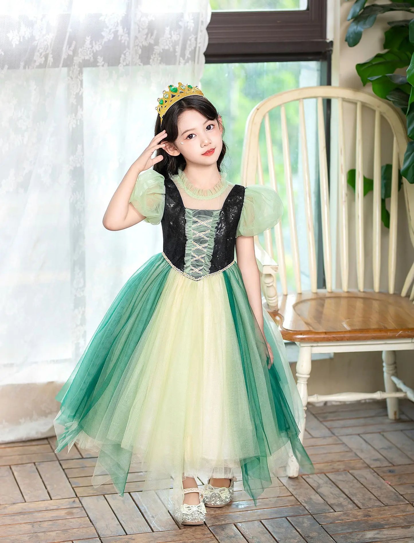 Summer New High-Quality Princess Dress - Girls Asymmetrical Tulle Skirt for Birthday & Children‘s Day
