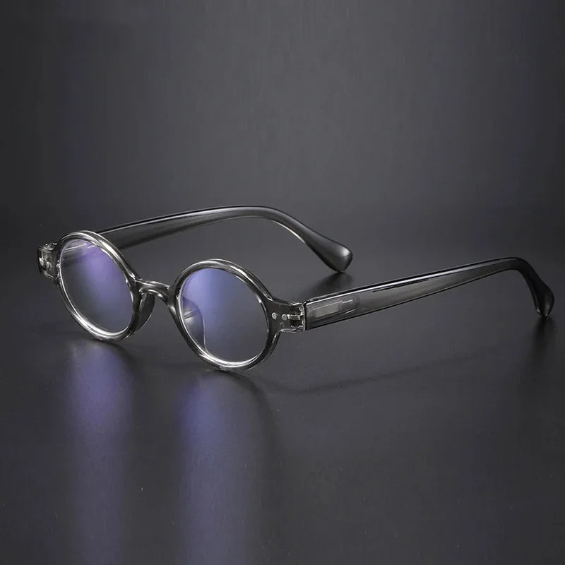 Slim Oval Reading Glasses with Blue Light Blocking Lenses for Men and Women