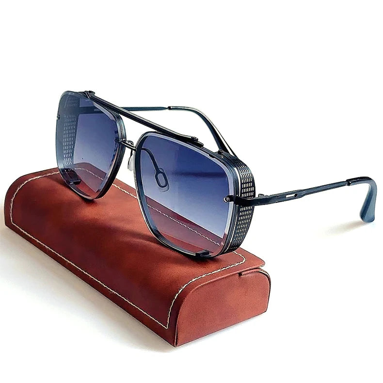 Vintage Steampunk Square Sunglasses With UV400 Protection