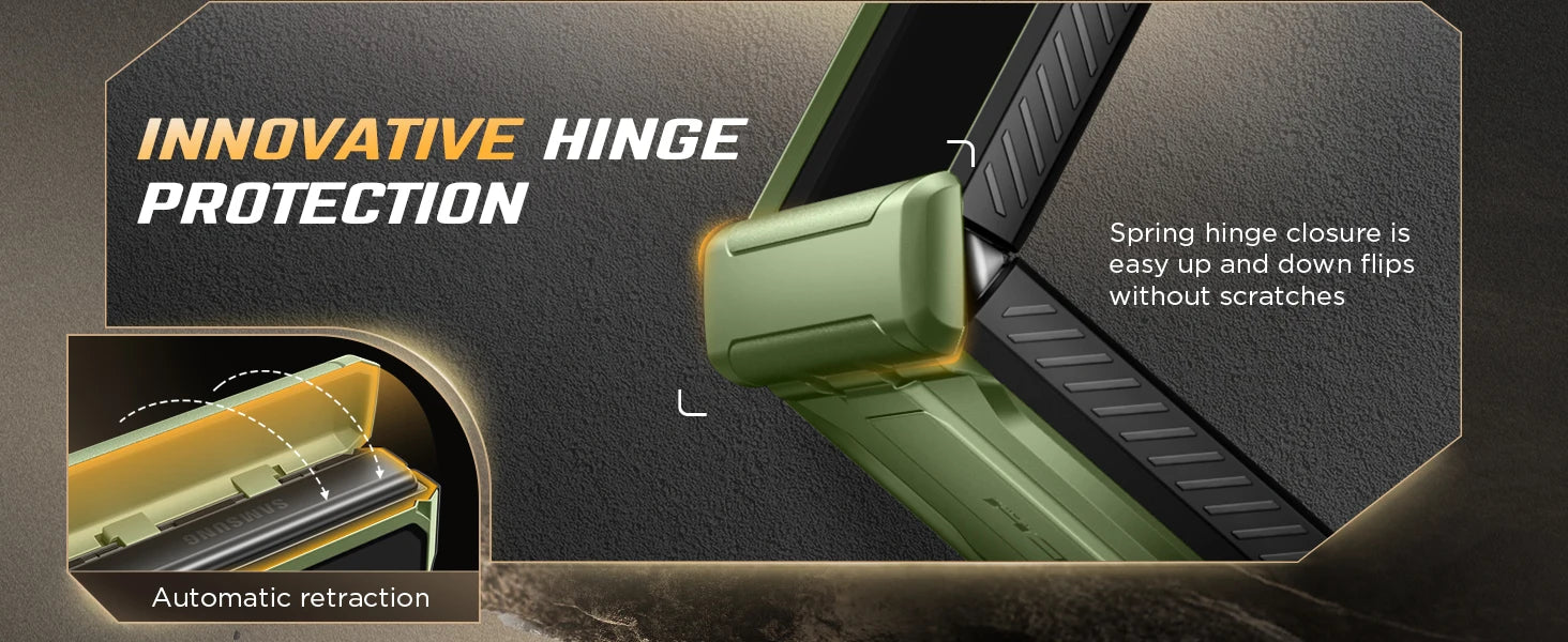 For Samsung Galaxy Z Flip 7 Case with Kickstand Hinge Protection Cover Built-in Privacy Screen Protector Phone Case & Belt-Clip