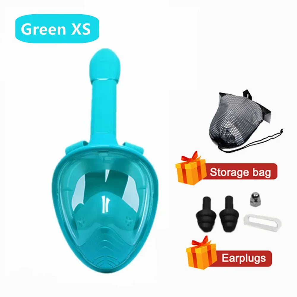 Underwater Snorkeling Full Face  Swimming Mask Set Scuba Diving Respirator Masks Anti Fog Safe Breathing for Adult