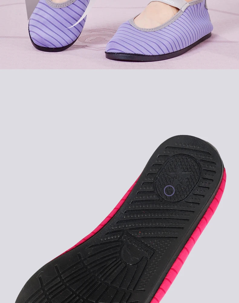 Indoor Fitness Non-slip Soft-soled Yoga Shoes Women's Rope Jumping Mute Stretching Pilates Training Shoes
