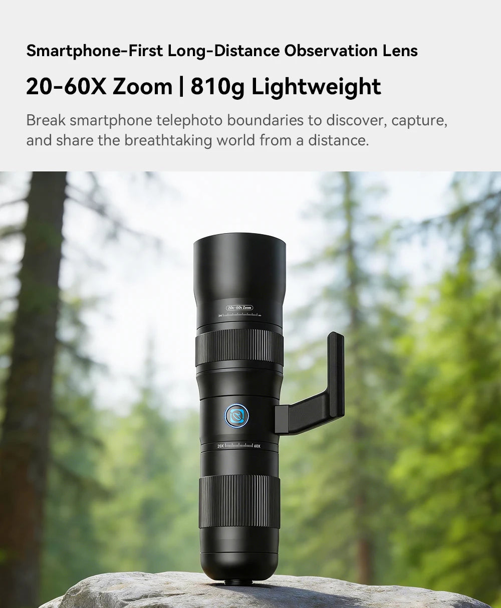 20X to 60X HD Mobile Phone Telephoto Zoom Lens with Universal Clip