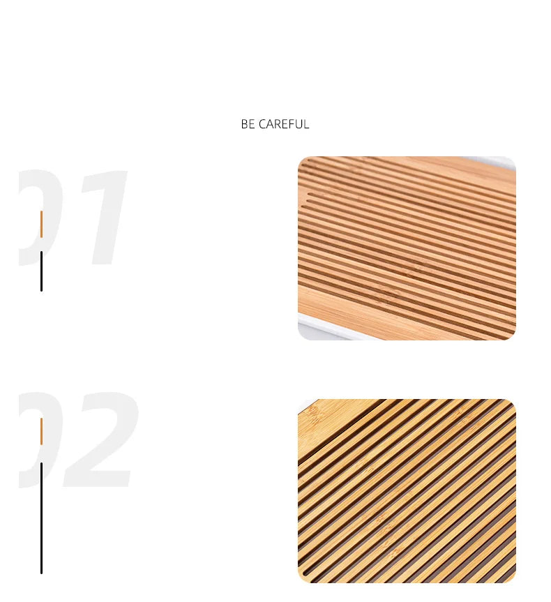 Bamboo Tea Tray Home Living Room Kungfu Tea Set Small Tea Tray Draining Dry Soaking Table Storage Wet And Dry Use