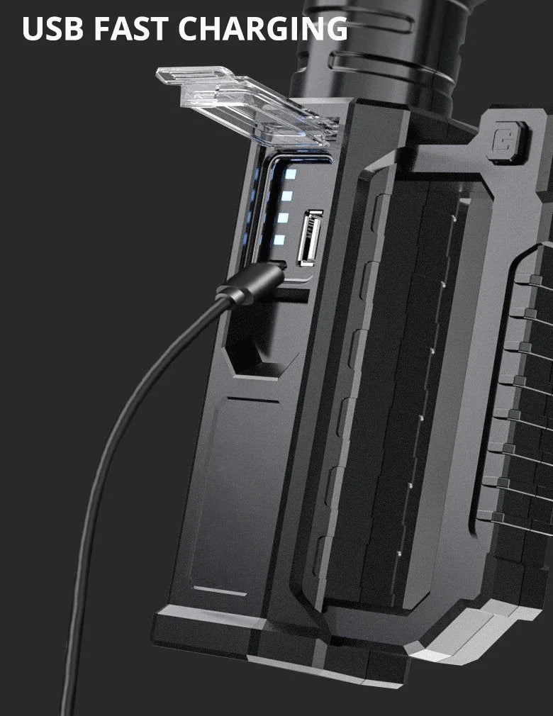 High Power Rechargeable Spotlight 3800 Lumens Ultra Long Range LED Searchlight Camping Lantern