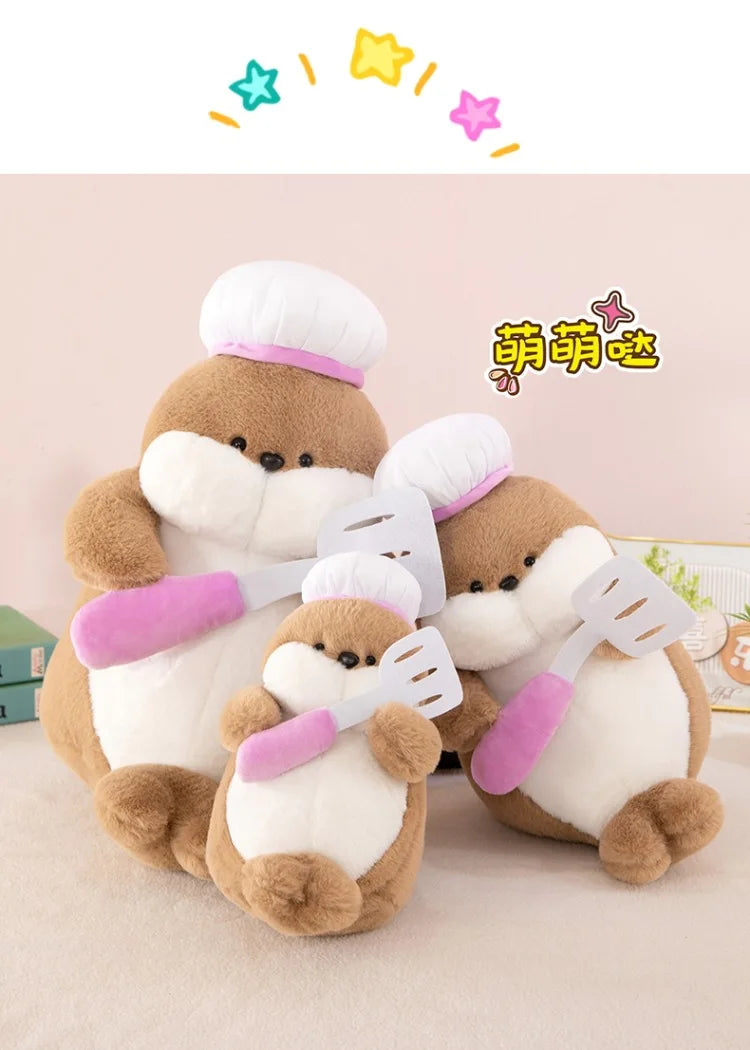 50cm Kawaii Plush Toy Stuffed Doll Anime Chef Seal Cute Large Animal Doll Kids Birthday Gift for Children Plushie Toy