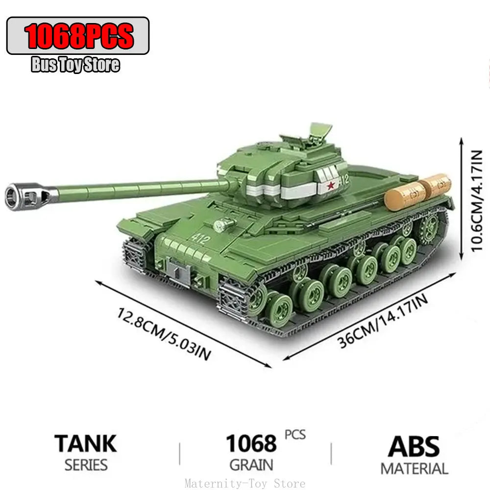 Ww2 Military Tanks Series Tiger  Leopard Heavy TANK BT-7 Light Tank Soldier Building Blocks Bricks Army s  Toys Gifts