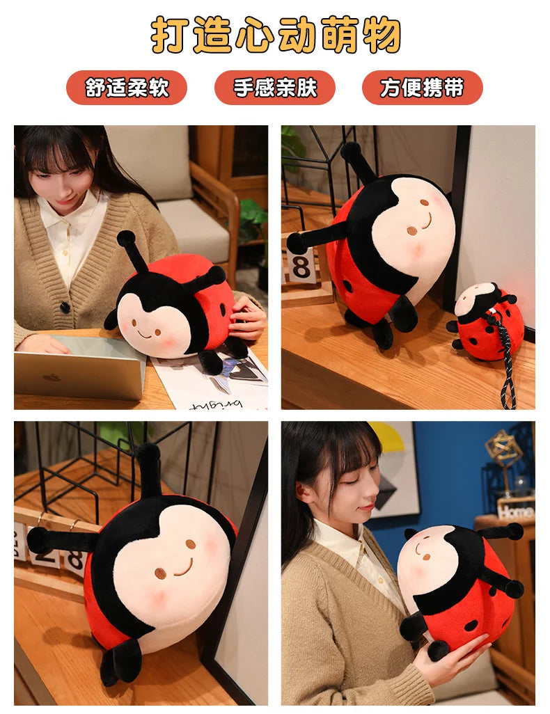 Cute Ladybug Plush Stuffed Animal Soft Insect Pillow