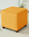 1PC Stretch Square Ottoman Stool Covers Super Soft Velvet stool Cover Elastic All-inclusive Footrest Slipcovers for Living Room
