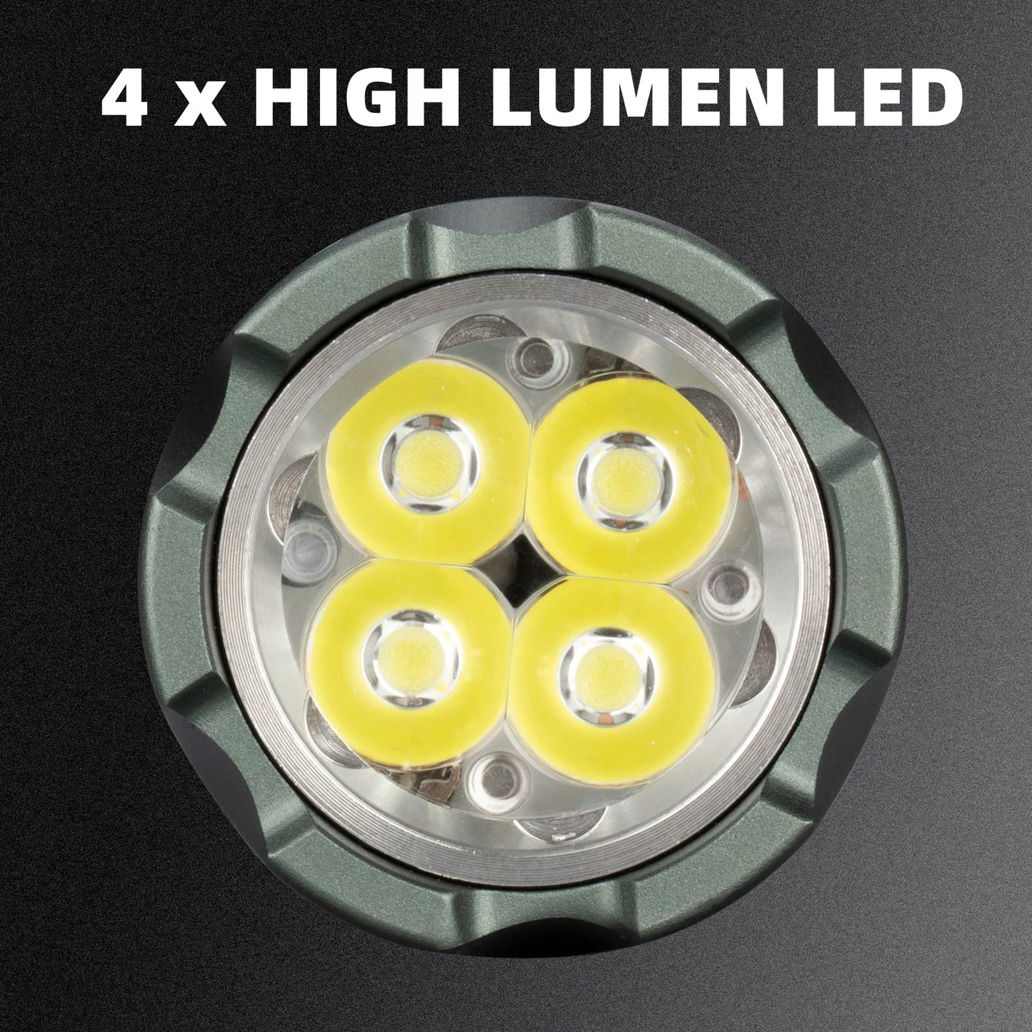 6000 Lumen Rechargeable LED Flashlight With Magnetic Base