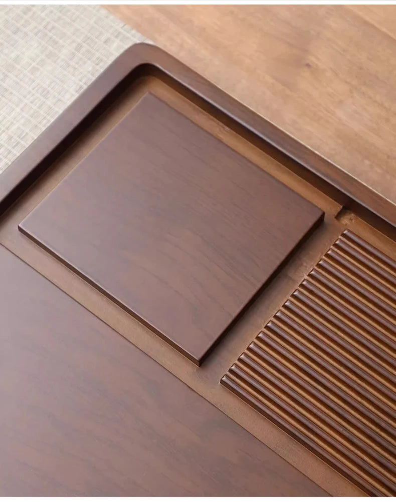 Tea Tray Household Solid Wood Tea Brewing Table Light Luxury High-End Tea Tray Kung Fu Tea Set Office Desk Wooden Tray
