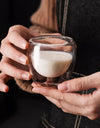 2/4/6pcs Screw Thread Espresso Cups Set Double Wall Glass Coffee Mugs Set 80ml Shot Glass Insulated Teacup Coffee Accessories