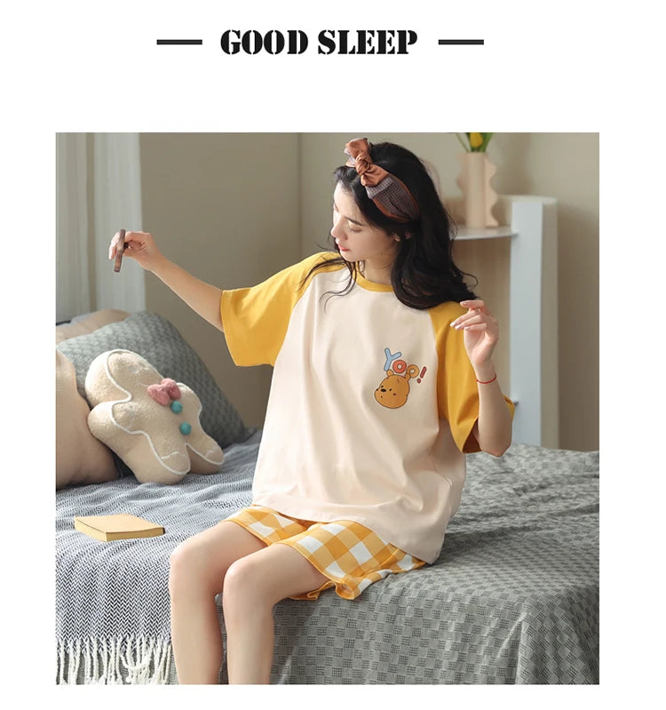 Women’s Winter Corduroy Cotton Pajama Set – Cute, Comfortable, Loose Long Sleeve Loungewear