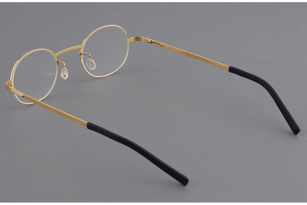 Small Face Round Titanium Screwless Eyeglasses Frame