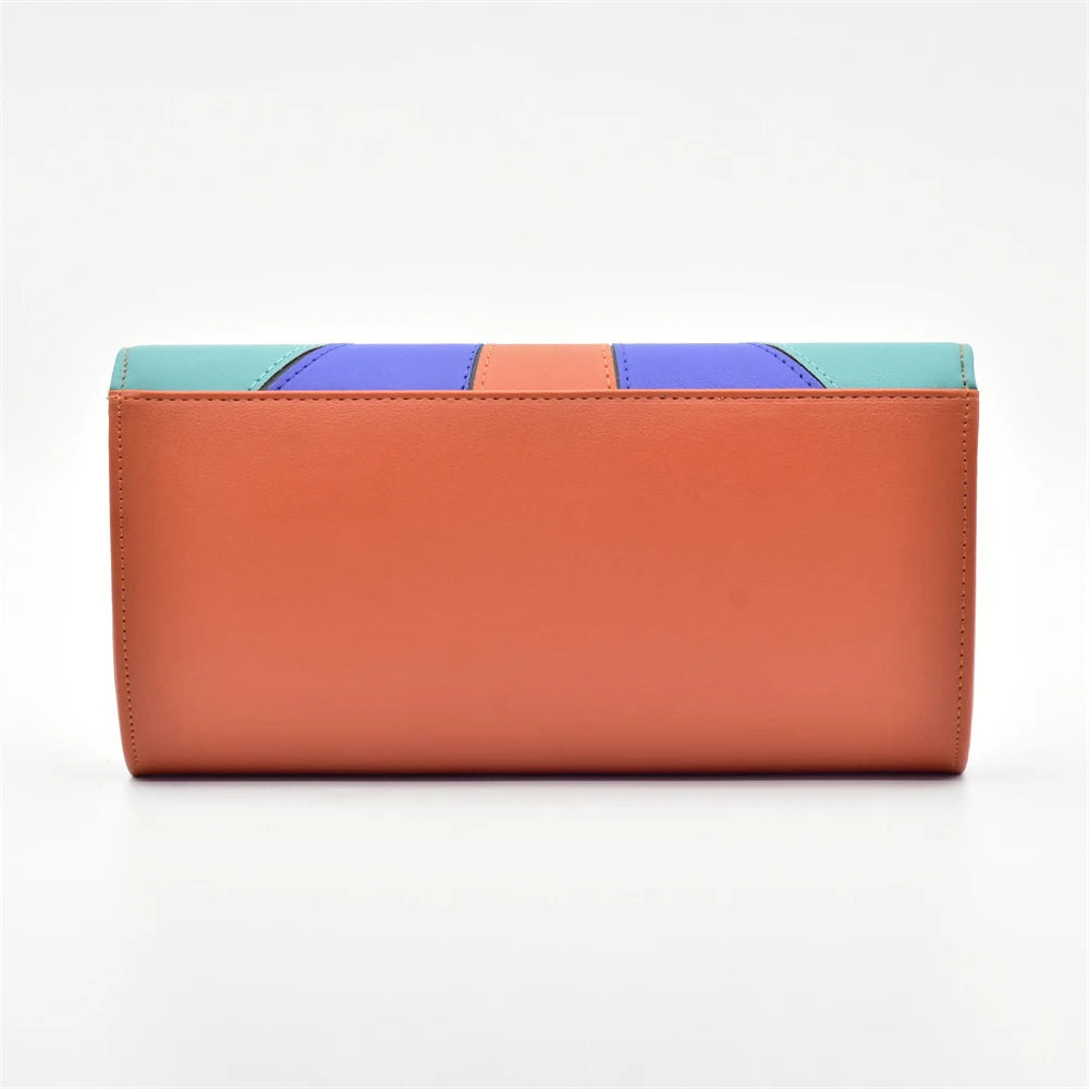 Italian Design Fashion African Women's High Heel Comfortable Shoes and Bags Set Leather Wedges Shoes for Women