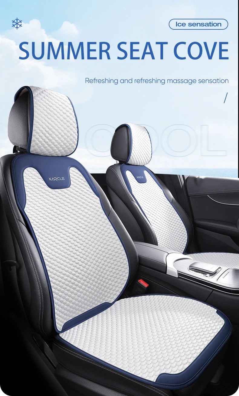 Summer Ice Silk Car Seat Covers Universal Front Rear Car Seat Cushion Auto Protect Mat Cooling Breathable Anti-slip Car Cover