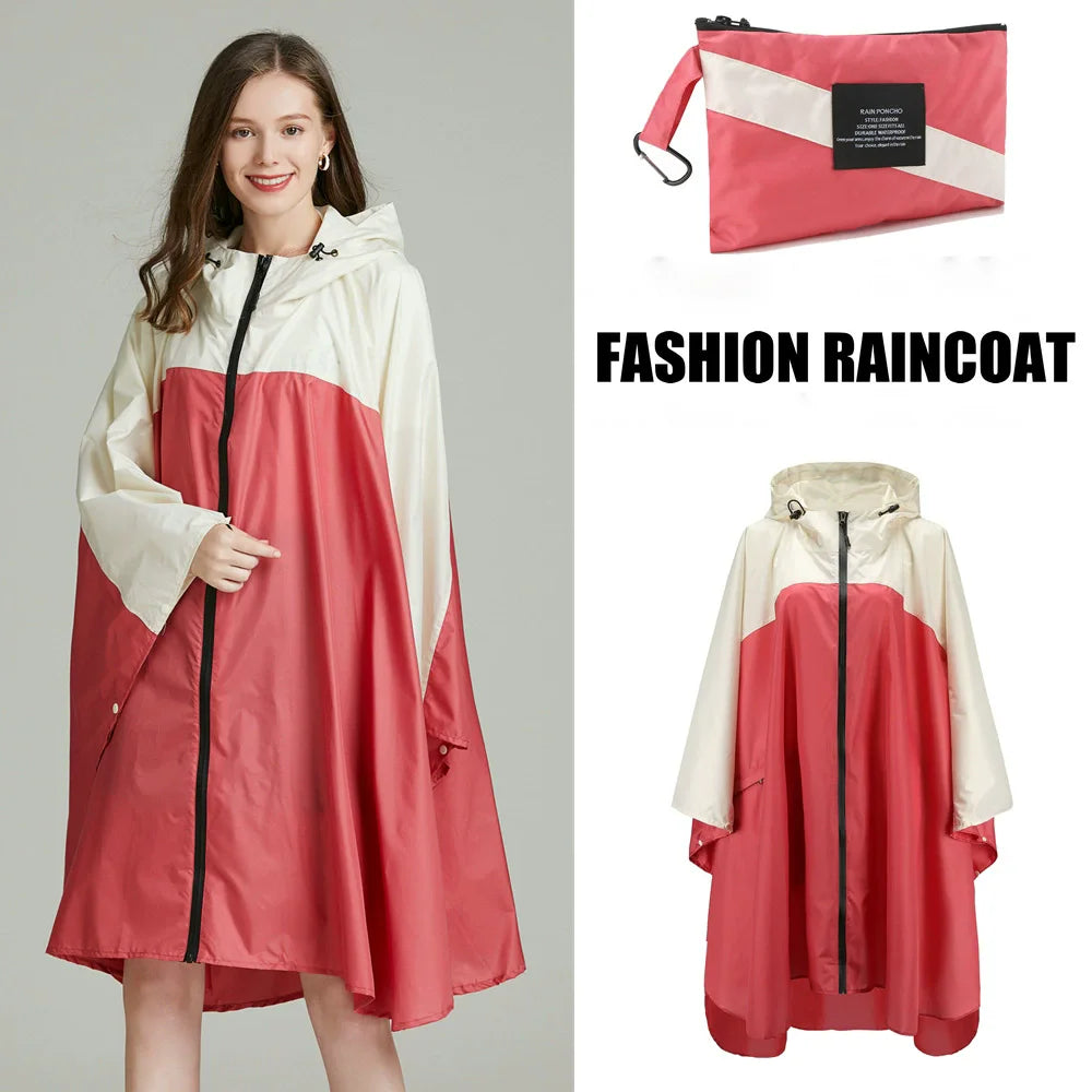 Lightweight Waterproof Rain Poncho with Backpack Coverage for Hiking and Travel