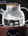 1L/1.8L Borosilicate Glass Teapot Set Clear Teapots With Cup Removable Filter Spout Drinkware For Loose Leaf Blooming Tea