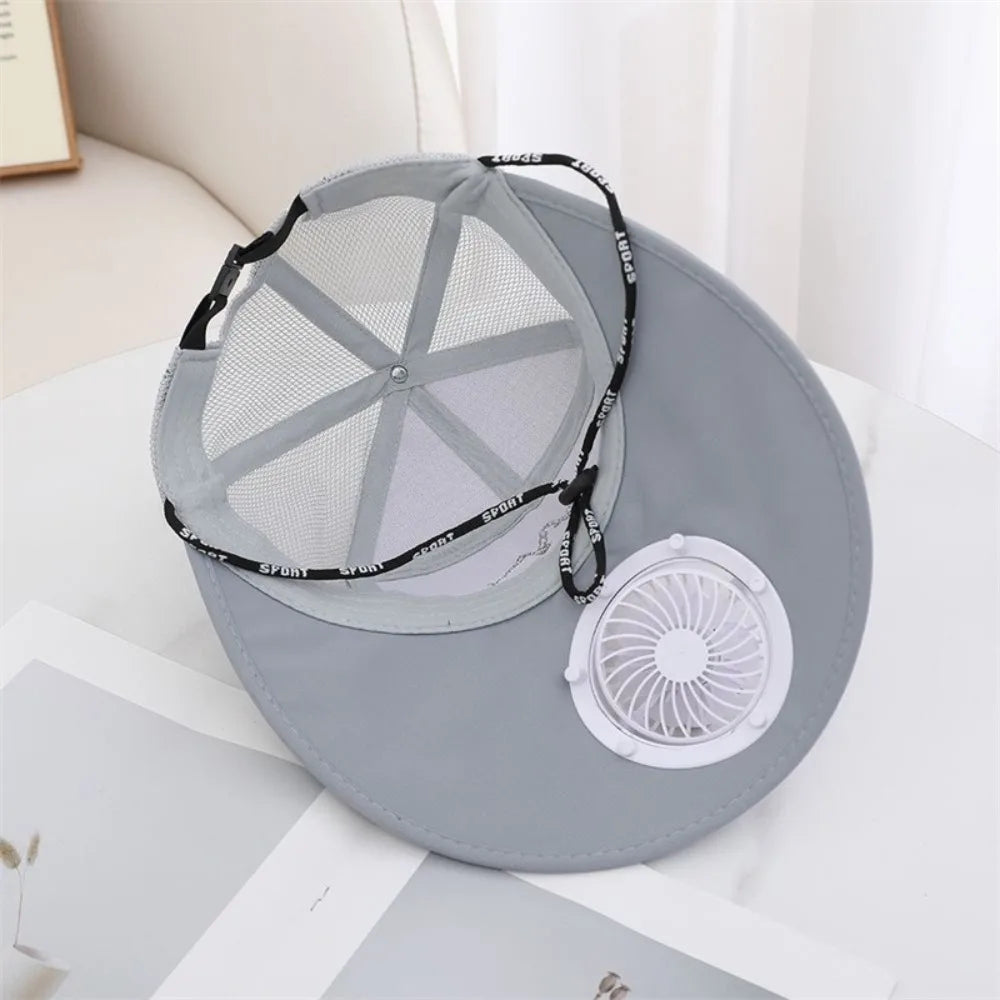 Solar Fan Baseball Cap With USB Charging