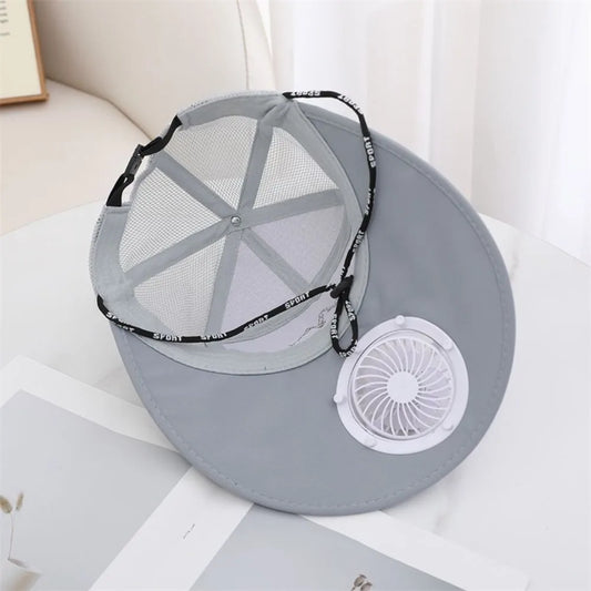 Solar Fan Baseball Cap With USB Charging