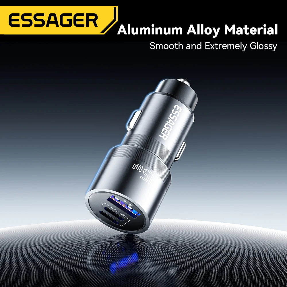 45W USB C Car Charger 3 Port PD 3.0 QC 3.0 PPS Fast Charging with Lightning iP Port