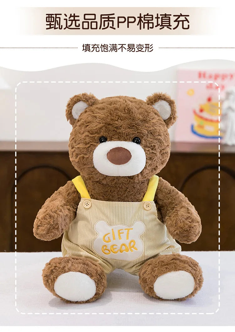 Kawaii Plush Teddy Bear Sitting Posture Stuffed Doll Soft Cute Cuddly Toy for Kids Birthday Xmas Gift Large Small Size Wholesale