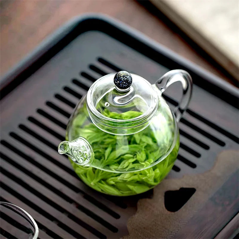 200ml Small Glass Teapot Tea Utensils Green Tea Flower Tea Maker  Home Heat-resistant Kungfu Tea Set Small Tea Pot Teaware