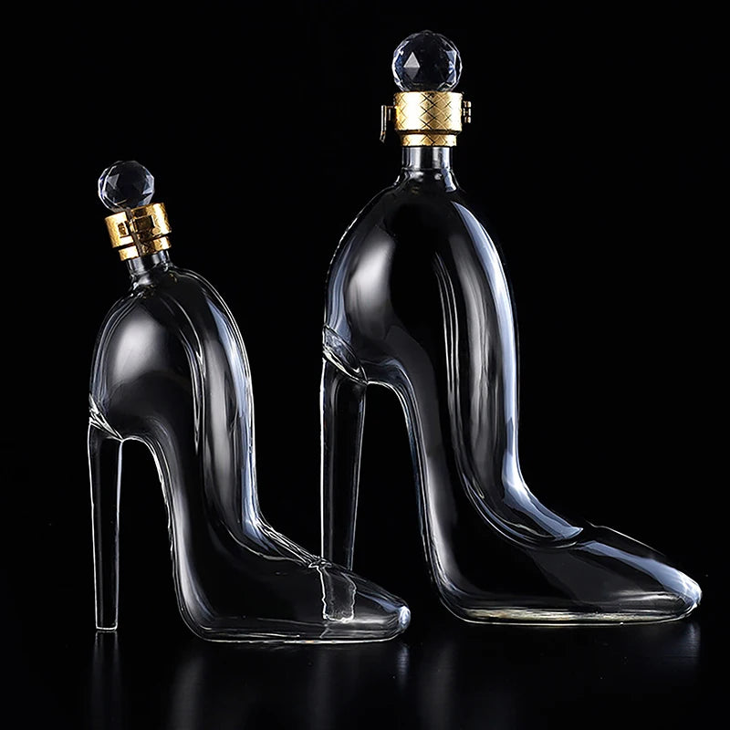 375ml 700ml High-Heels Shoes Shaped Whisky Decanter Glass Crystal Merlot Rum Vodka Wine Bottle Liquor Dispenser Bar Tools