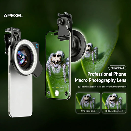 100mm Ultra Macro Phone Lens with LED Fill Light