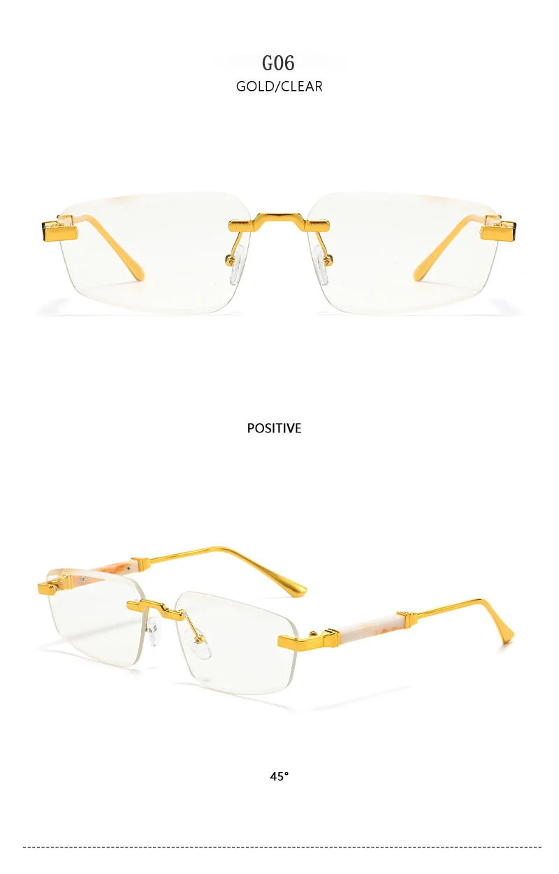 Rimless Wooden Sunglasses With UV400 Protection