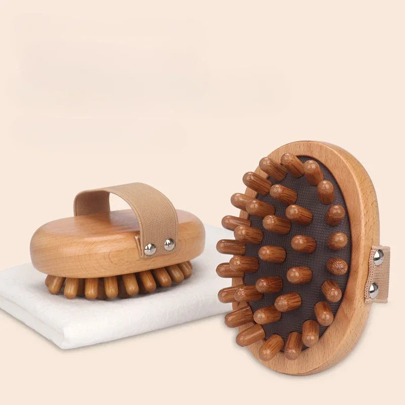 Body Anti Cellulite Brush Soothing Wooden Essential Oil Spa Air Cushion Massage Hair Comb Scalp Massage Brush Dead Skin Remover