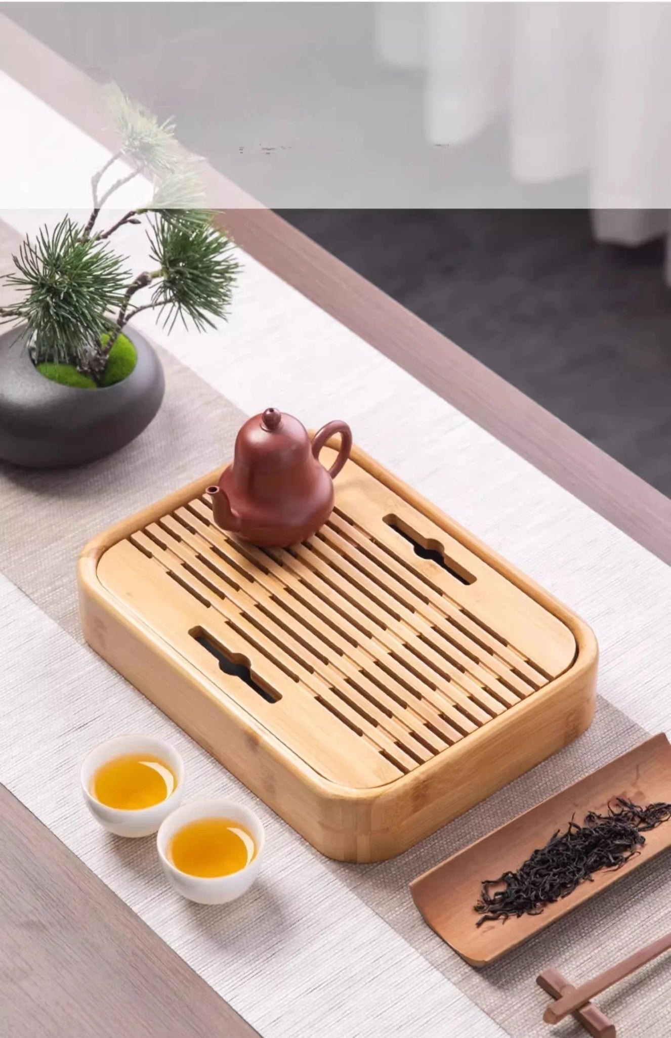 Kitchen Tea Tray Portable Dishes For Tea Bamboo Rectangle Storage Of Water Woodentray For Chinese Style Chaban Tea Table