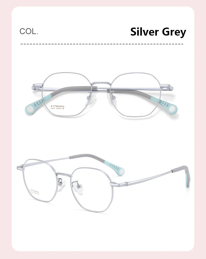 Kids Polygon Pure Titanium Eyeglasses Frame