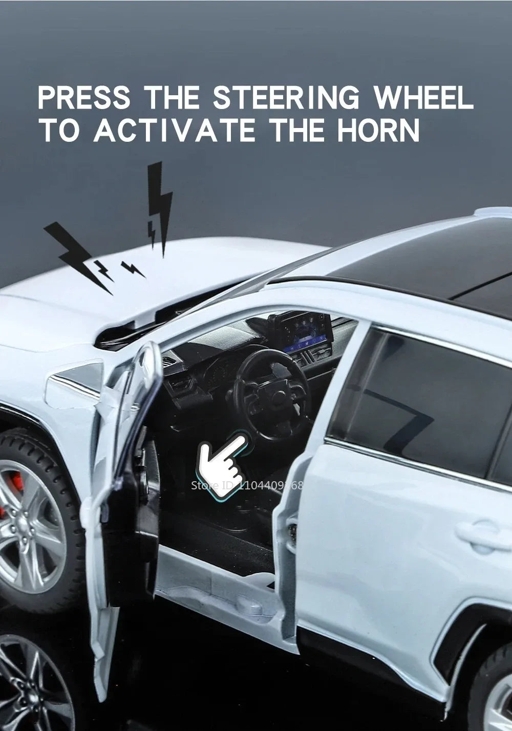 1:24 Scale RAV4 Camry Model Car Toy Metal Diecast Simulation Collection Sound & Light Vehicles Models Hobby Ornaments Gifts