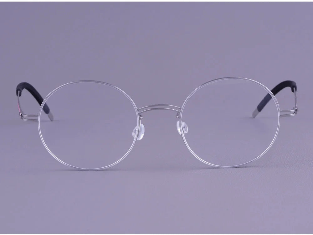 Vintage Round Screwless Titanium Eyeglasses Frame