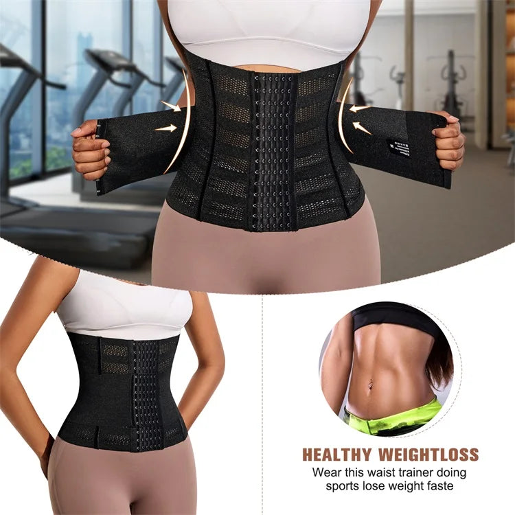 Double-Layer Waist Trainer Belt for Women – Slimming Tummy Wrap & Workout Shapewear