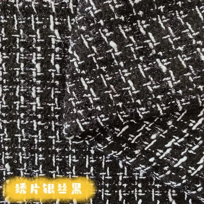 0.5M/1M/2M/3M High Quality fiber plaid woven tweed fabric for garment DIY coat clothing sewing quilting Cloth by the meter