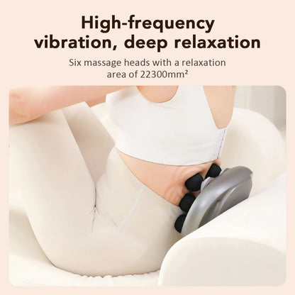 Fascia Gun with 6 Head Vibration Muscle Relaxation Massager Back Waist Massage Machine Body Shoulder Fascia  Massage Gun 9 Modes