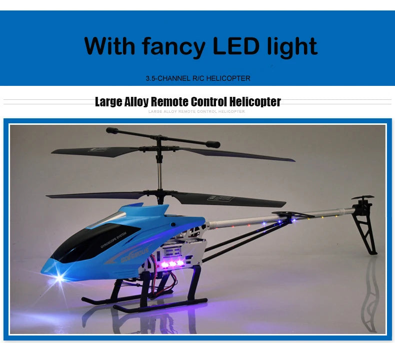 Rc Helicopter With Remote Control Extra Durable Big Plane Toy For Drone Model Outdoor 3.5CH 80cm Aircraft Large Helicopter