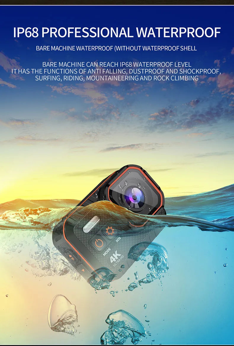 4K 60FPS Mini Action Camera Wifi Outdoor Sport Anti Shake 170° Wide Angle Waterproof Camera Pro Bike Motorcycle Helmet Body Cam