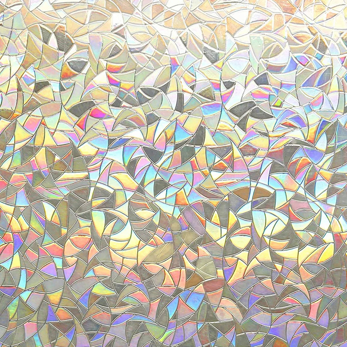 Window Privacy Film Rainbow Window Clings 3D Decorative Vinyl Stained Glass Window Decal Static Cling Sticker Non-Adhesive