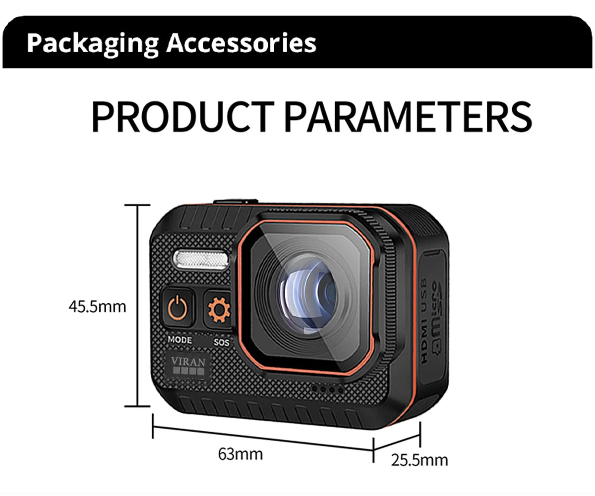 4K WiFi Action Camera with Remote Control Waterproof Sports Camera 170 Degree Wide Angle Helmet and Bicycle Recording Device