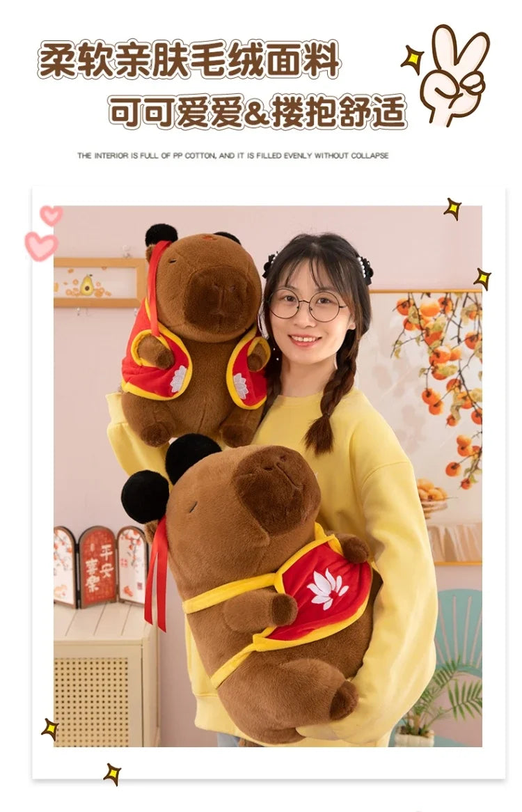 Hot 50cm Nezha Capybara Plush Toys Kawaii Cute Capybara Soft Stuffed Animal Anime Soft Pillow Toy Room Decor Kids Birthday Gift