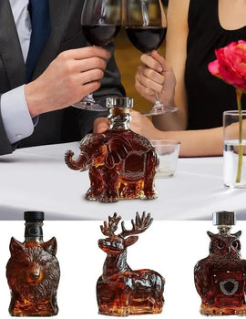 Whiskey Glass Decanter Animal Statue Whiskey Decanter Wine Bottle Liquor Bottle Home Decorations Wine Container for Alcohol